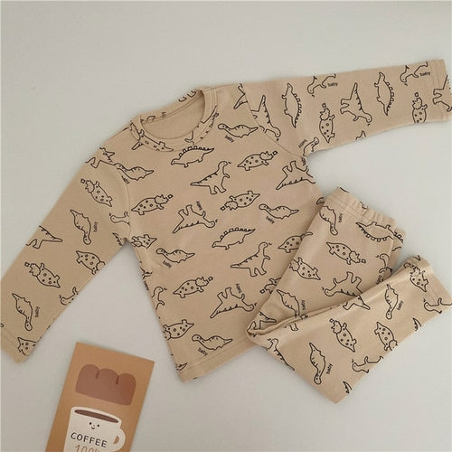 Clothes Set Cartoon Dinosaur Long Sleeve