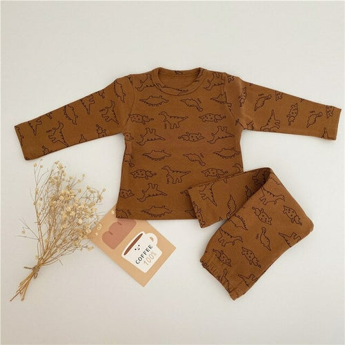 Clothes Set Cartoon Dinosaur Long Sleeve