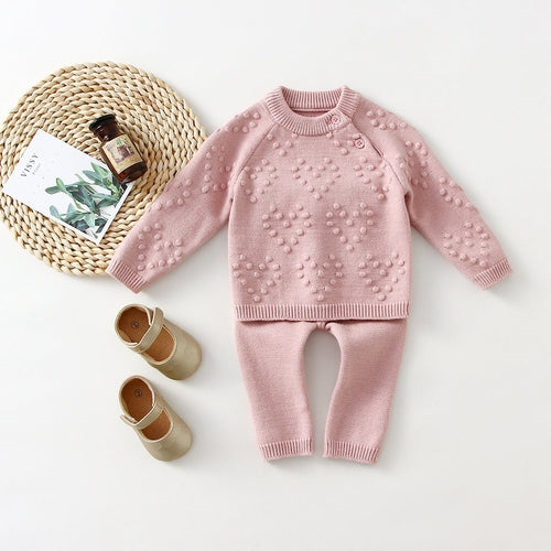 Knitted Baby Sweater & Pants Set
