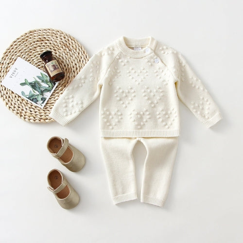 Knitted Baby Sweater & Pants Set