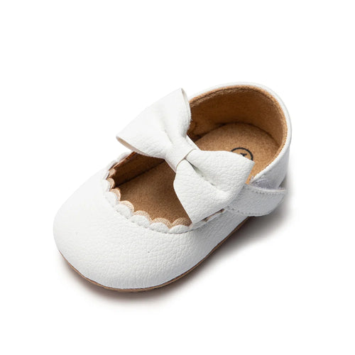 Newborn Baby Shoes Solid Color Bow