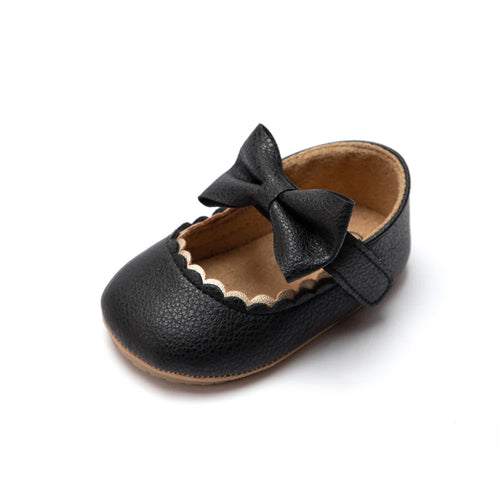Newborn Baby Shoes Solid Color Bow