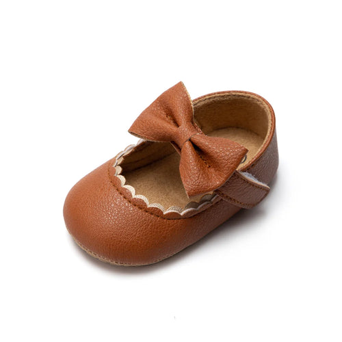 Newborn Baby Shoes Solid Color Bow