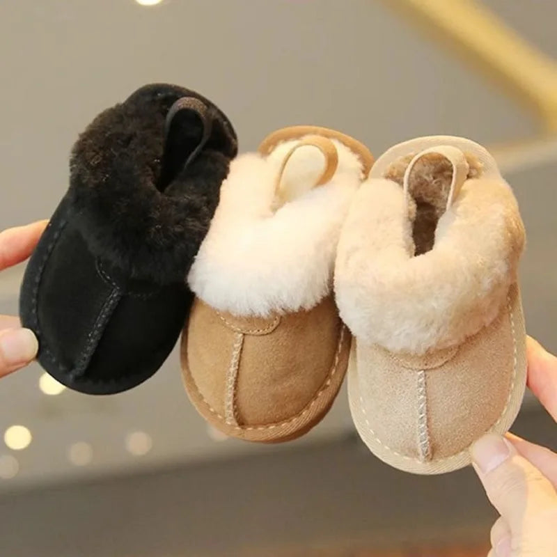 Children's Woolen Cotton Slippers Soft Soled Warm