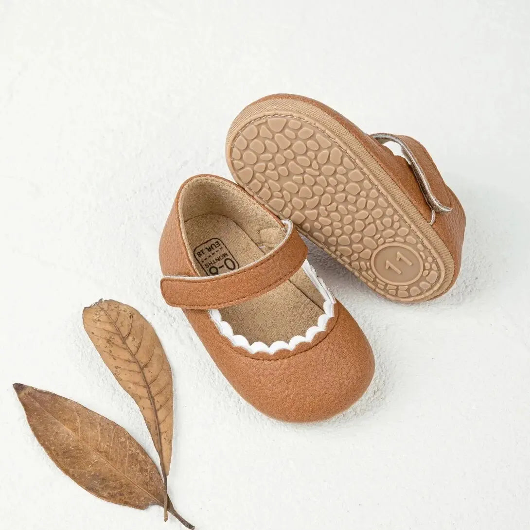 Baby Shoes Infant Leather Rubber Sole Anti-slip