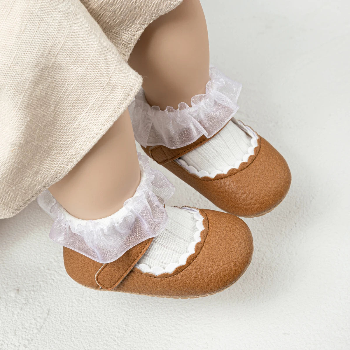 Baby Shoes Infant Leather Rubber Sole Anti-slip