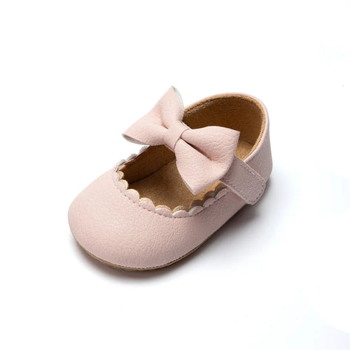 Newborn Baby Shoes Solid Color Bow