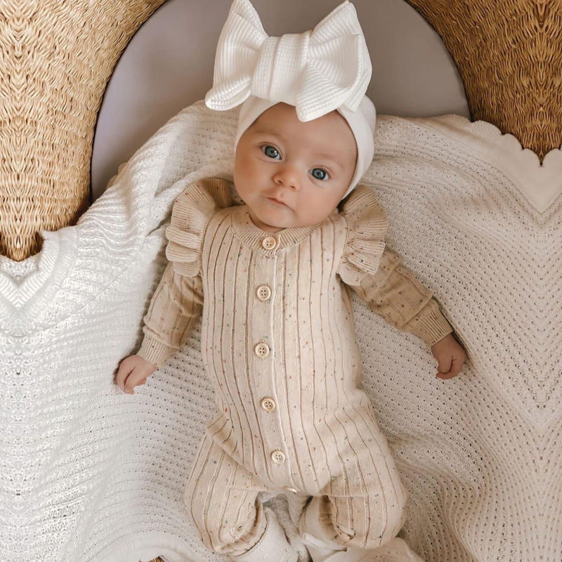 Knitted Autumn 100% Cotton Baby Romper