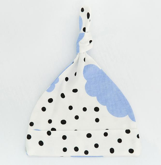 100% Organic Cotton Baby Beanie - Blue Clouds