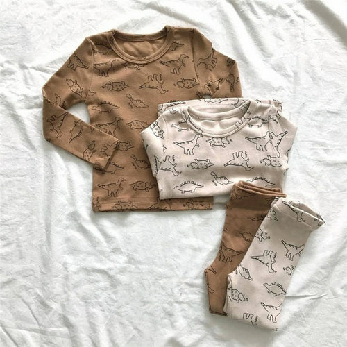 Clothes Set Cartoon Dinosaur Long Sleeve
