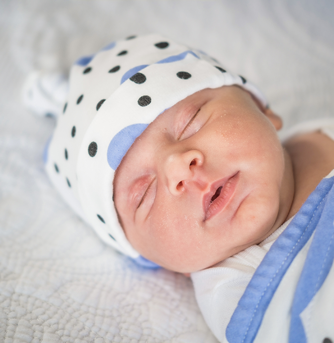 100% Organic Cotton Baby Beanie - Blue Clouds