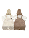 Baby Kids Unisex Solid Color Cotton Overalls