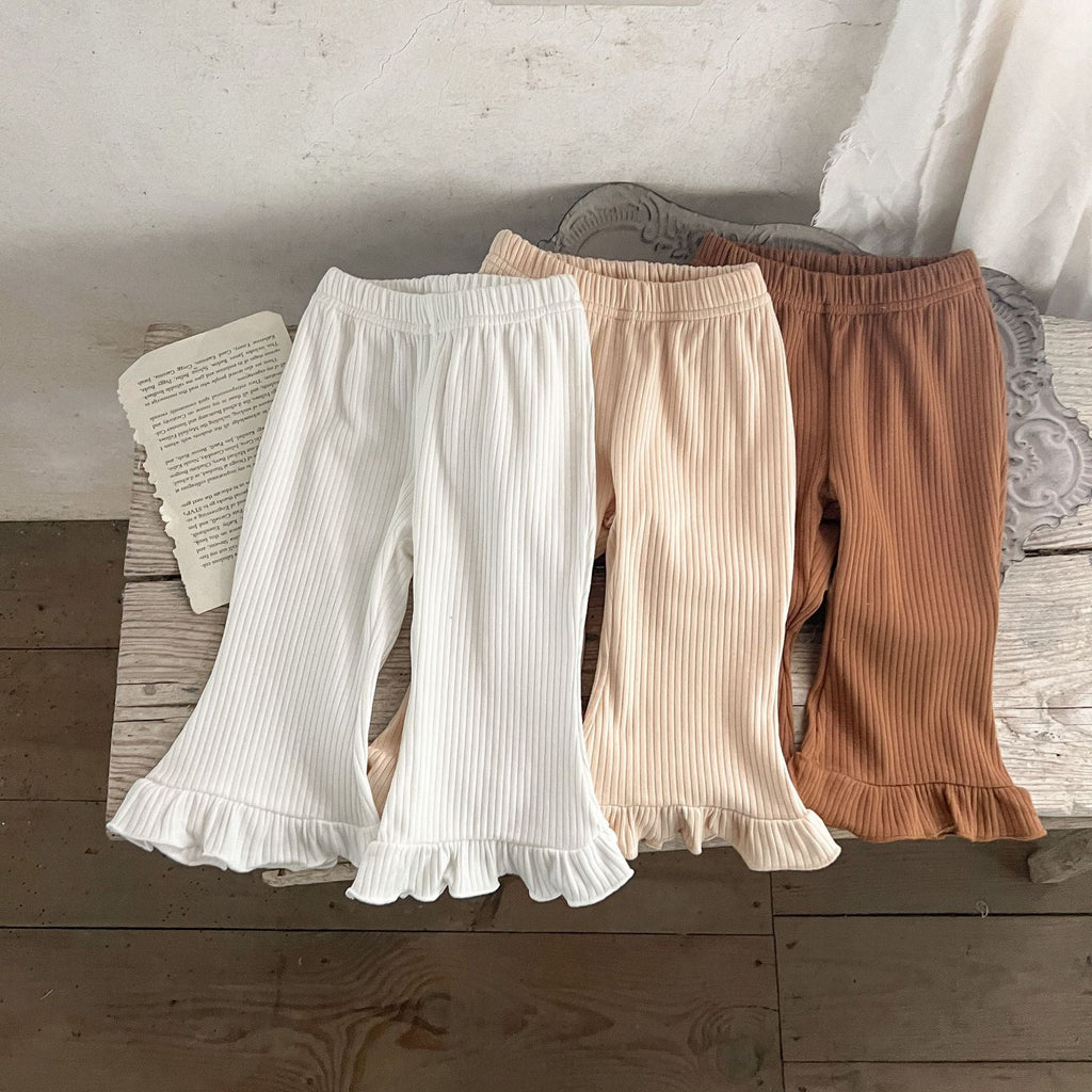 Baby Solid Color Elastic Cotton Comfy Flared Pants