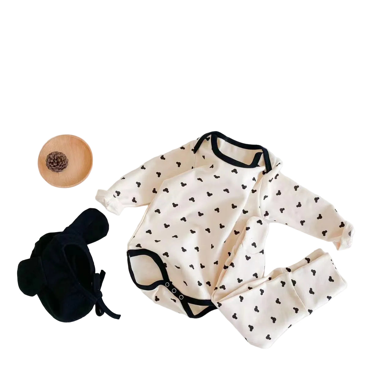 Baby Cartoon Print Pattern Soft Onesies Combo Trousers Sets