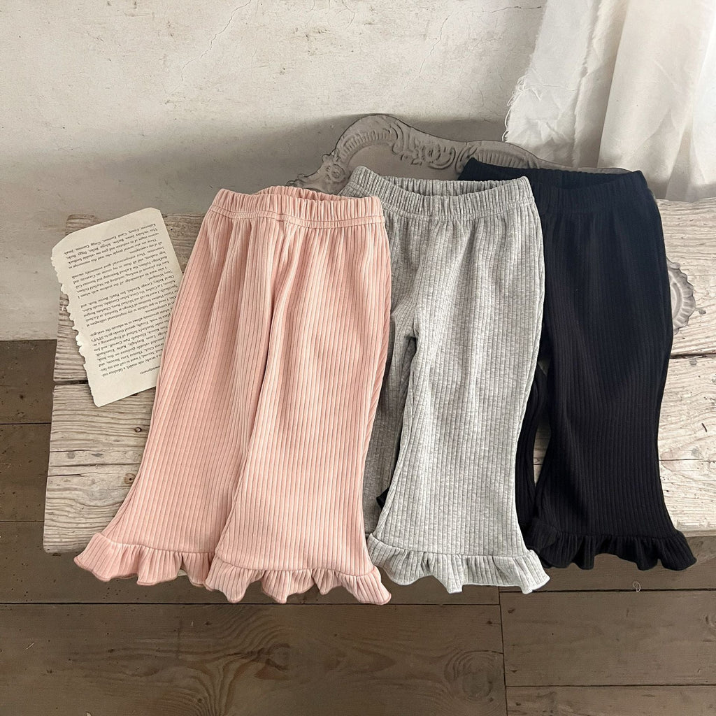 Baby Solid Color Elastic Cotton Comfy Flared Pants