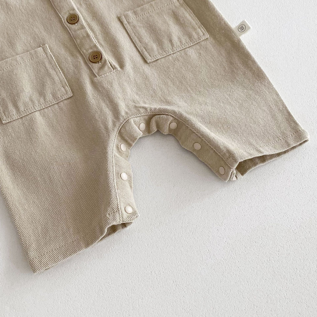 Summer Arrival Baby Unisex Solid Color Sleeveless Rompers Overalls