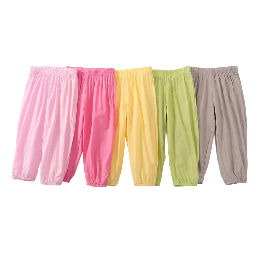 Baby Solid Color Cotton Comfy Thin Style Pants