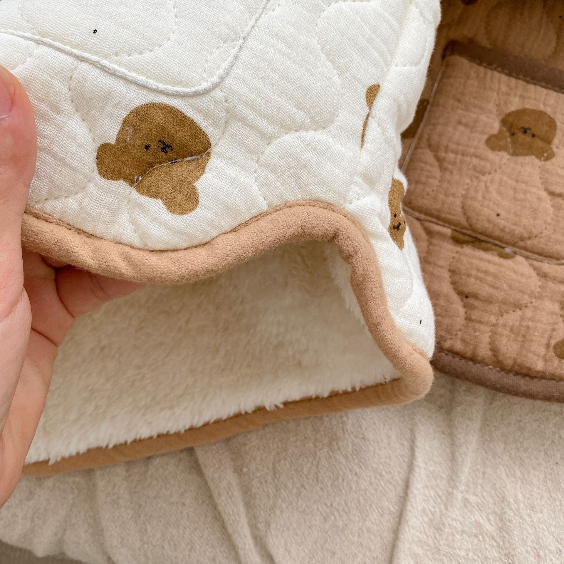 All Over Bear Graphic Quilted Warm Cotton Coat