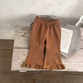 Baby Solid Color Elastic Cotton Comfy Flared Pants
